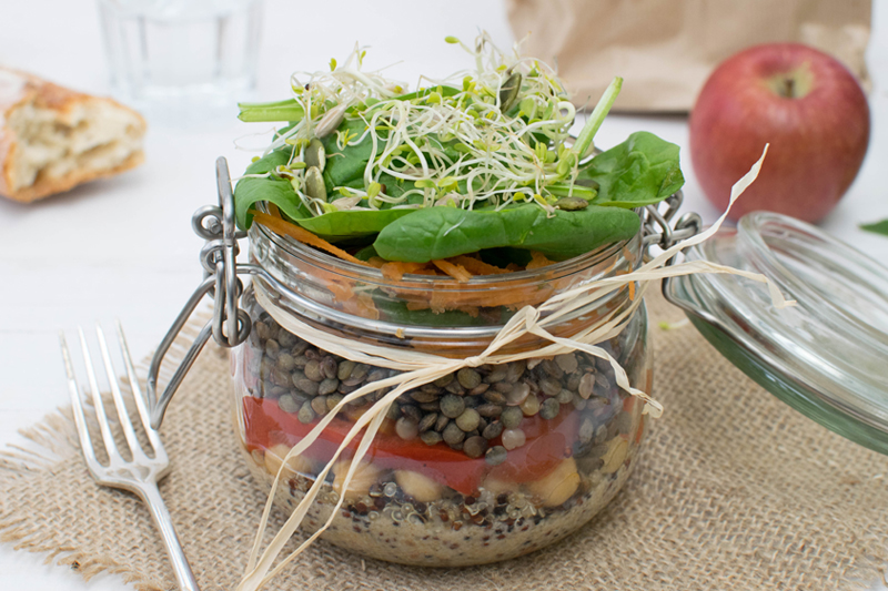 High Protein Salad In A Jar [vegetarian] [gluten free] by The Flexitarian